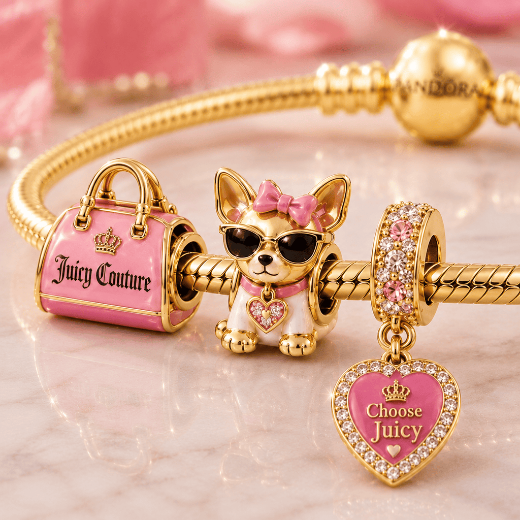 JCT Gold Charm Bracelet Set VTH