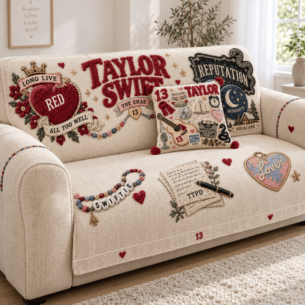 TLSW Tufted Sofa Cover & Pillow Set HTTT