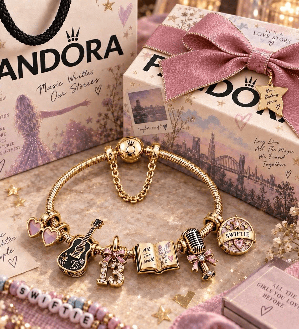 TLSW Gold Charm Bracelet Set TTN