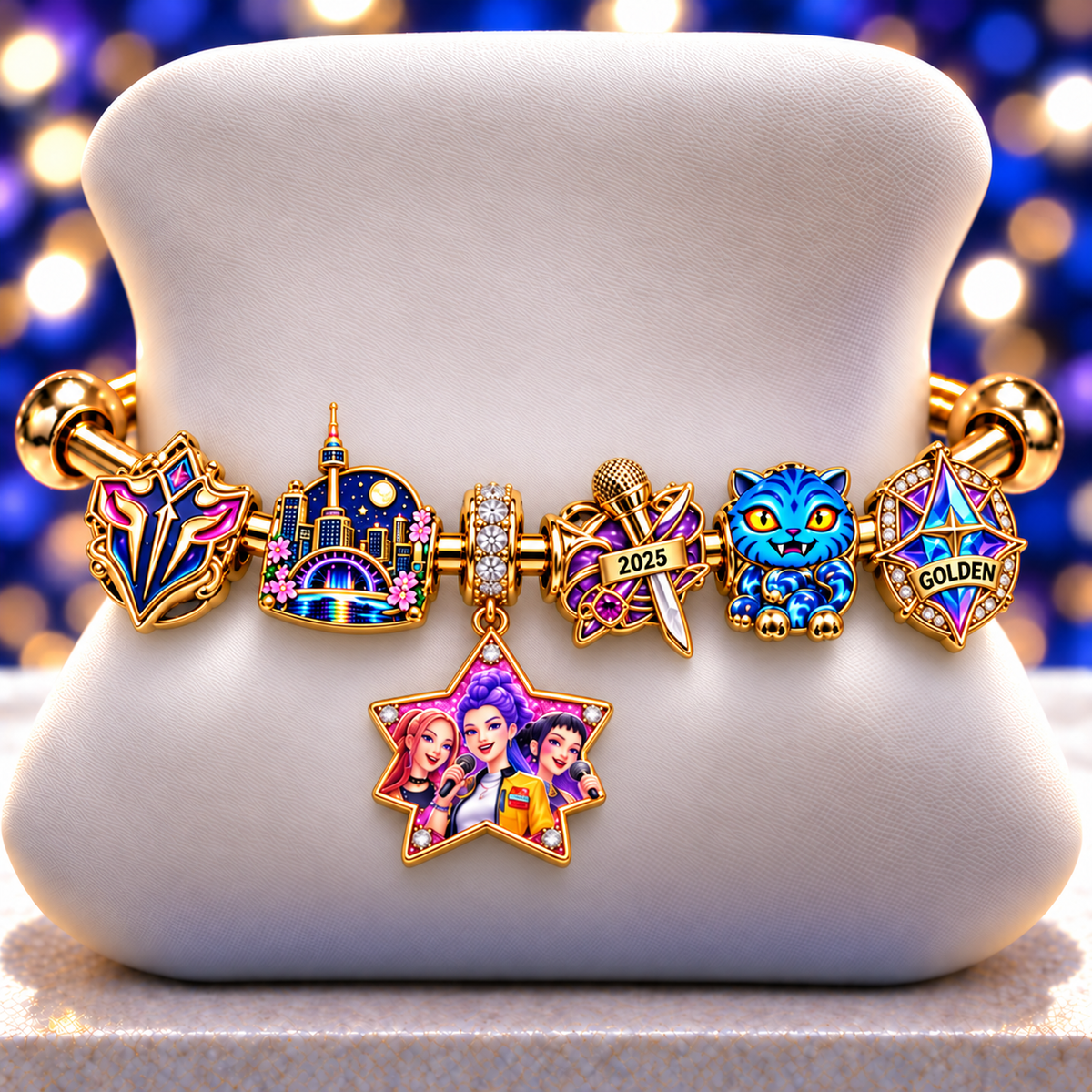 KDH Silver Charm Bracelet Set NTVA
