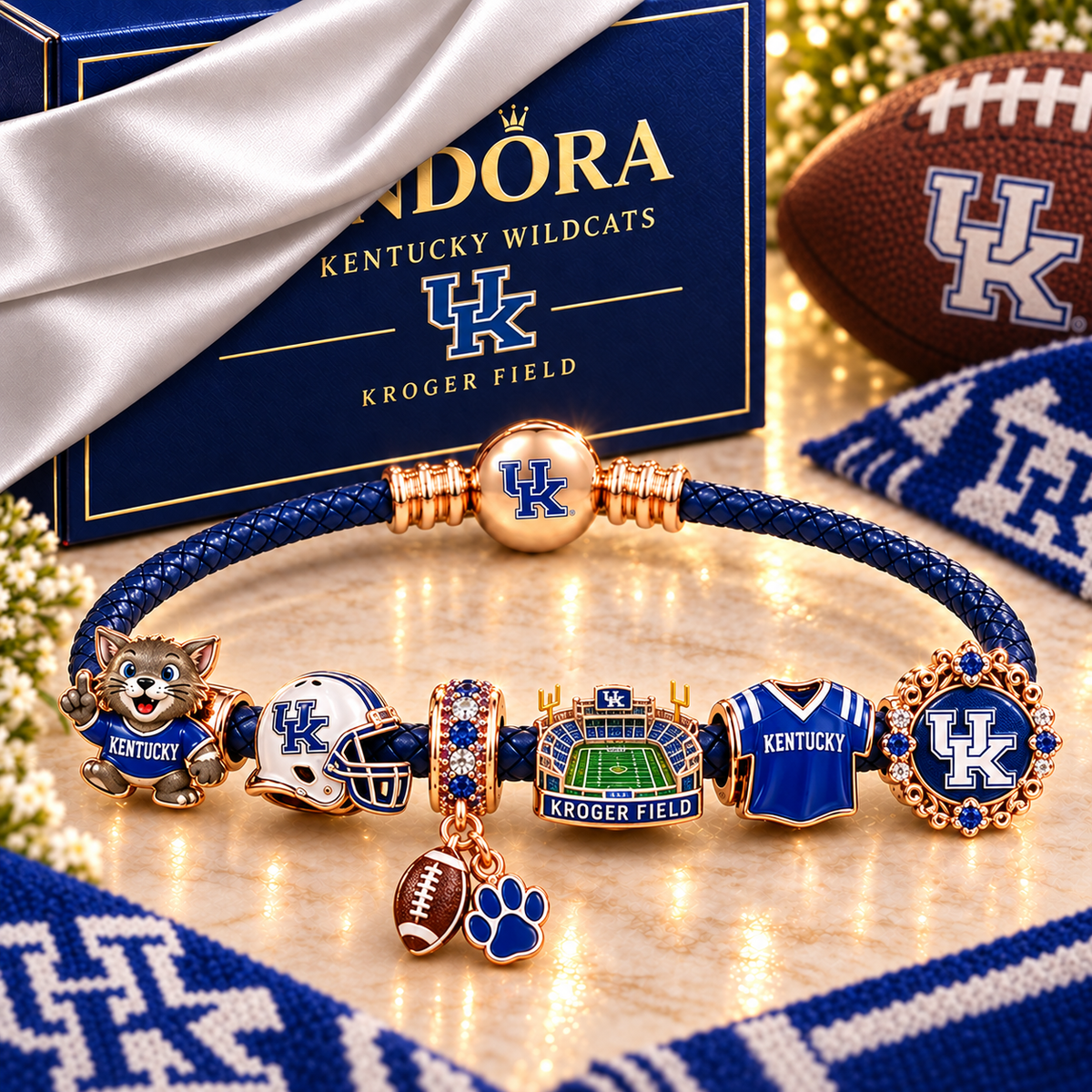 KWBK Braided Leather Charm Bracelet Set NHVH