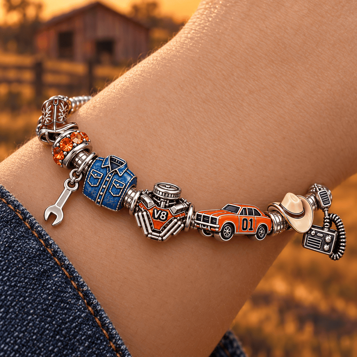 TDH Silver Charm Bracelet Set TTTT