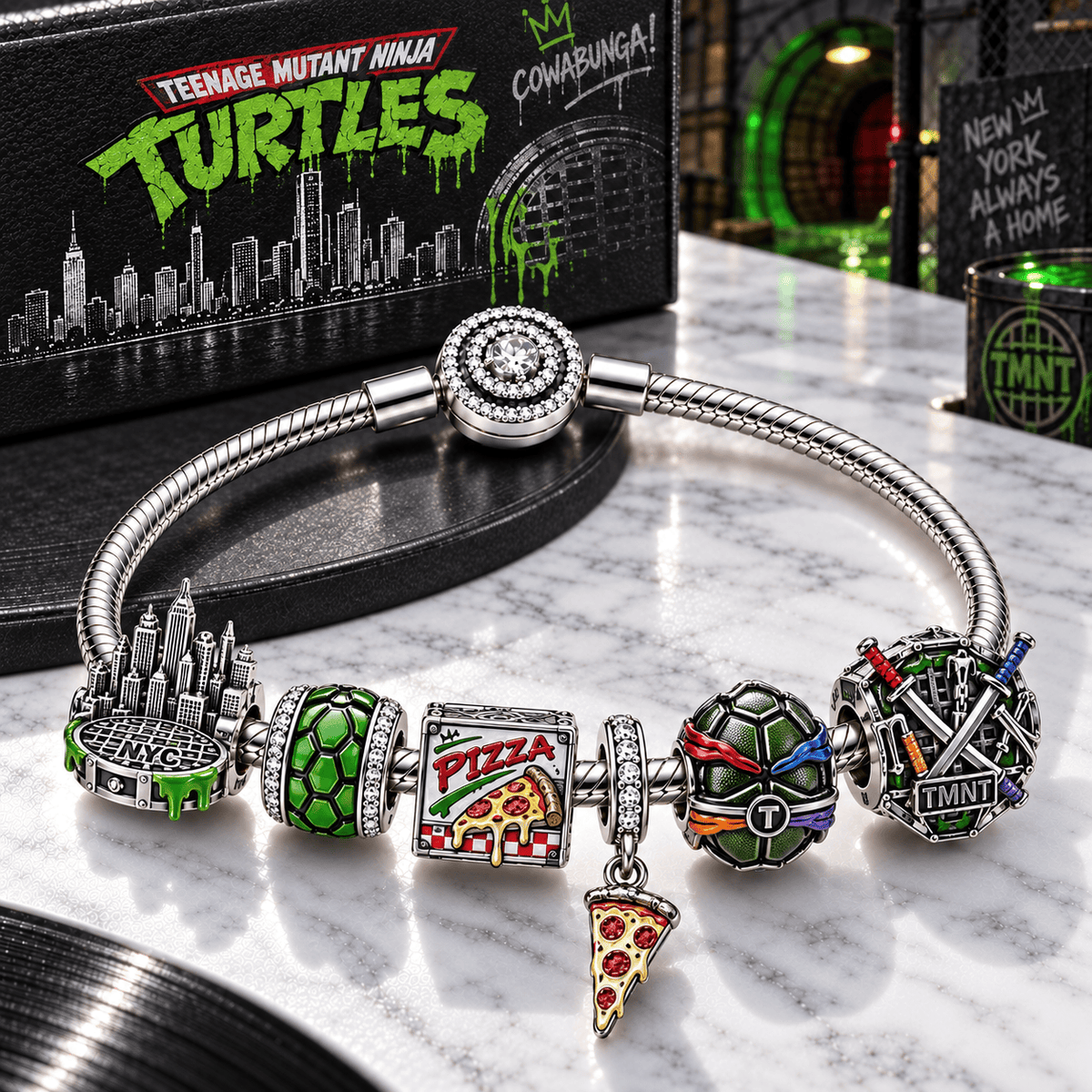 NJT Silver Charm Bracelet Set PTT